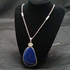 Chicos Blue Oversized Pendant Necklace